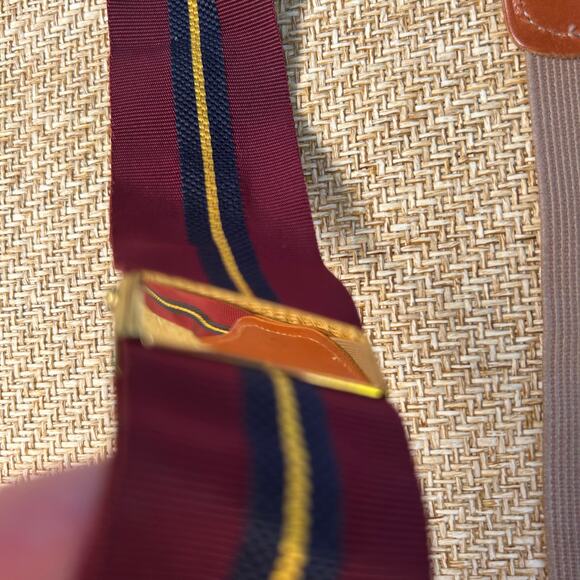 Dooney & Bourke Suspenders Burgundy Ribbon Leather Button On Braces - Picture 6 of 9